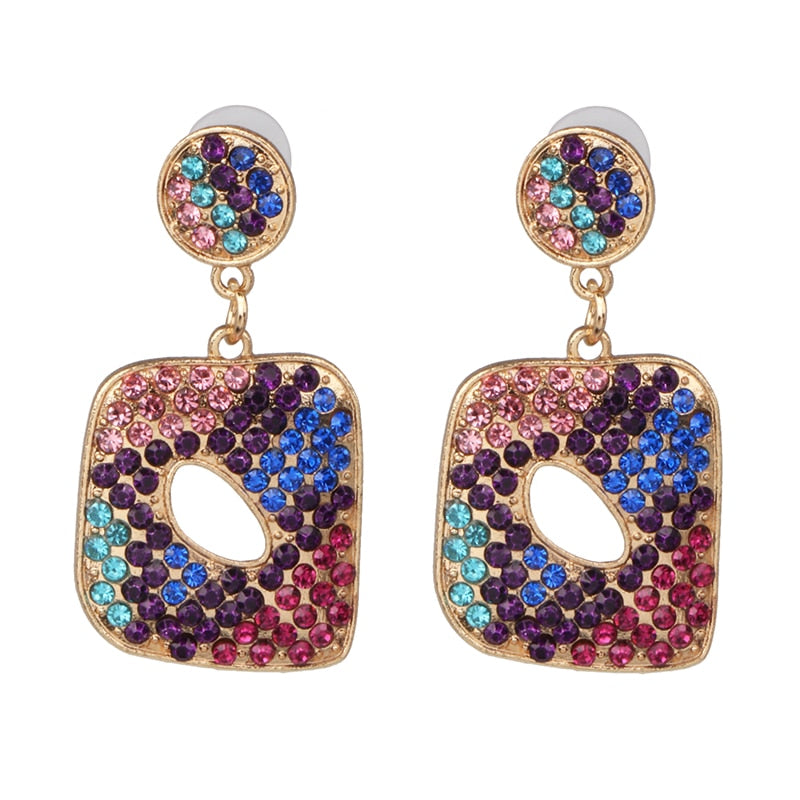 New Creative Simple Diamond Stud Earrings Boutique Elegant Women's Jewelry