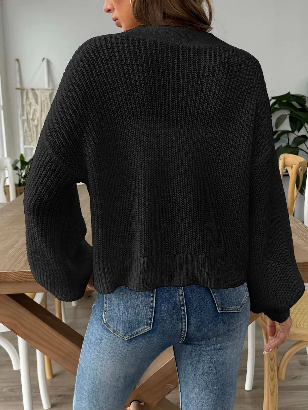 Autumn and winter flower embroidery sticker short button jacket sweater cardigan