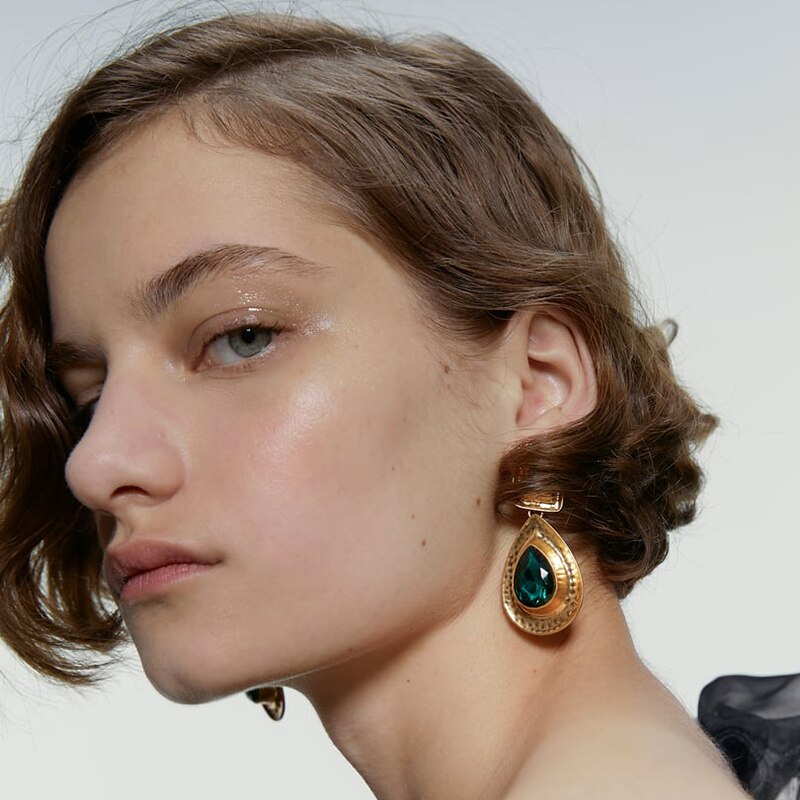 Fashion Earrings Metal Heart Shaped Diamond Jewelry