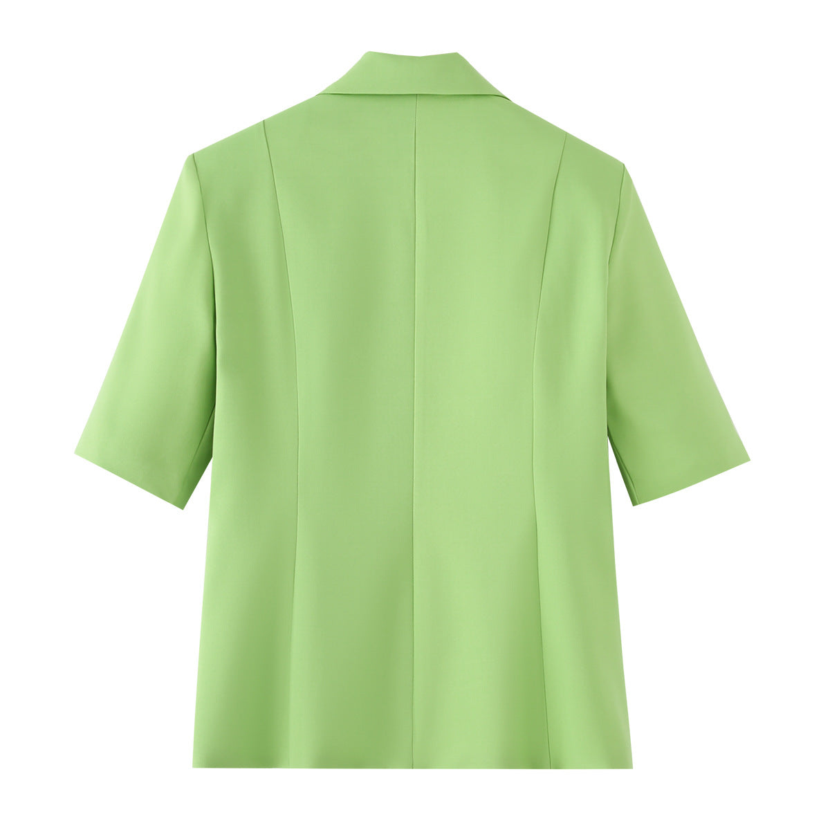 Collar short sleeved waist cinching tie slim fit suit jacket for women