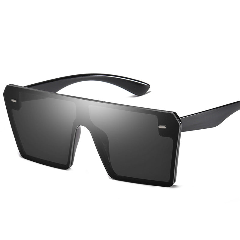 Retro Oversized Square Sunglasses Men And Women European And American Trend Rice Nail Sunglasses One Piece Glasses