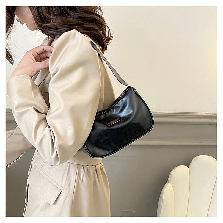 Niche All-Match Bag Women's Spring And Summer New Soft Leather Texture Handbag High End Solid Color Single Shoulder Underarm Bag