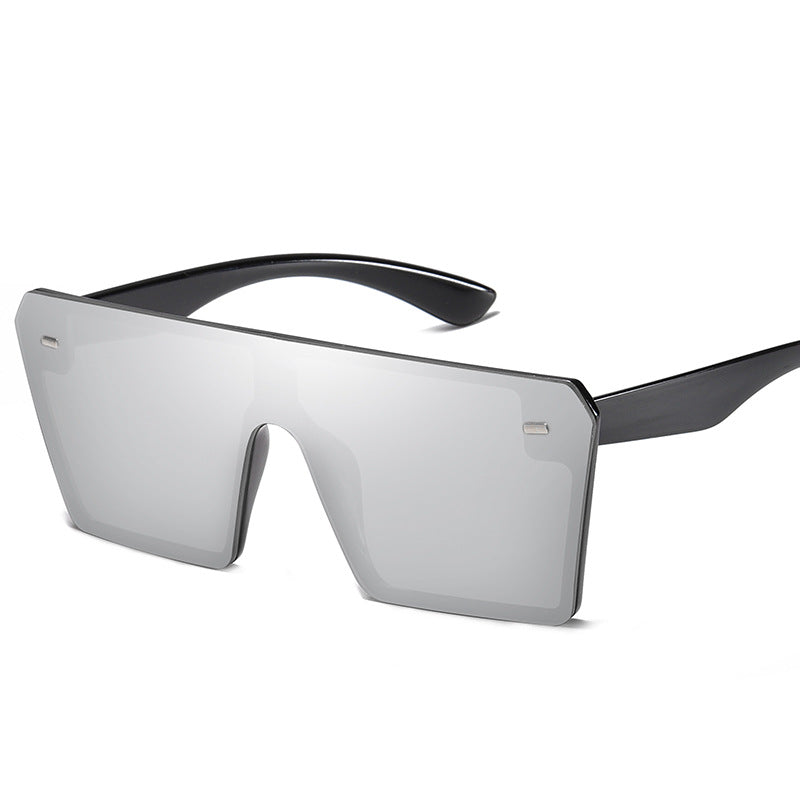 Retro Oversized Square Sunglasses Men And Women European And American Trend Rice Nail Sunglasses One Piece Glasses
