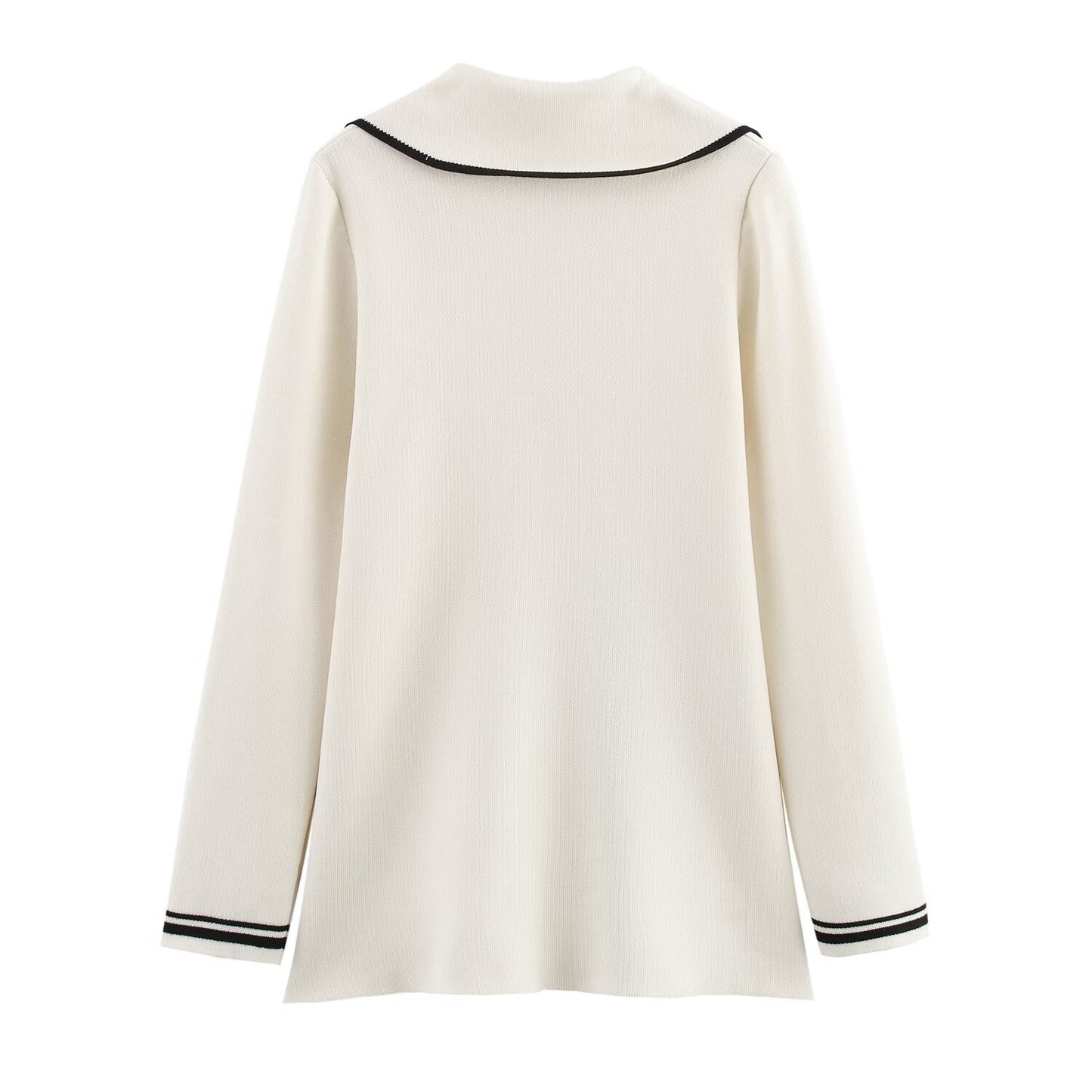 Edge embellished double breasted knitted suit jacket for women