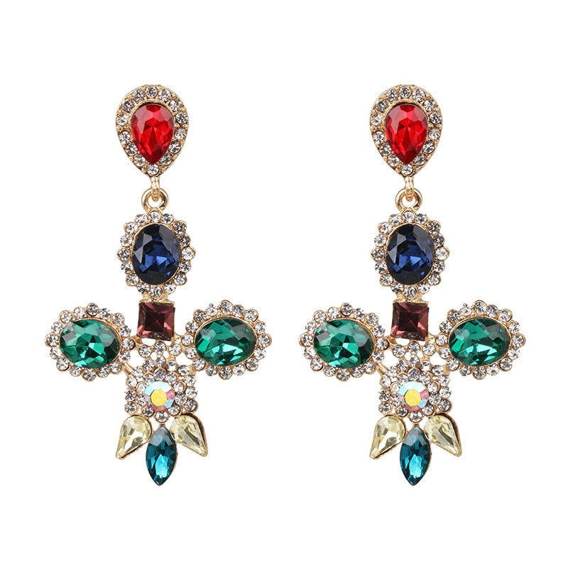 New Creative Simple Diamond Stud Earrings Boutique Elegant Women's Jewelry