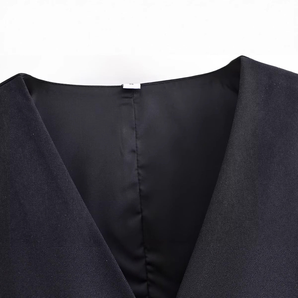 V-neck lace up loose vest jacket for women