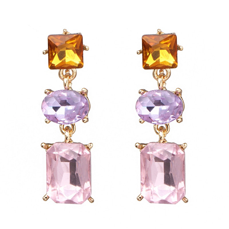 New Creative Simple Diamond Stud Earrings Boutique Elegant Women's Jewelry