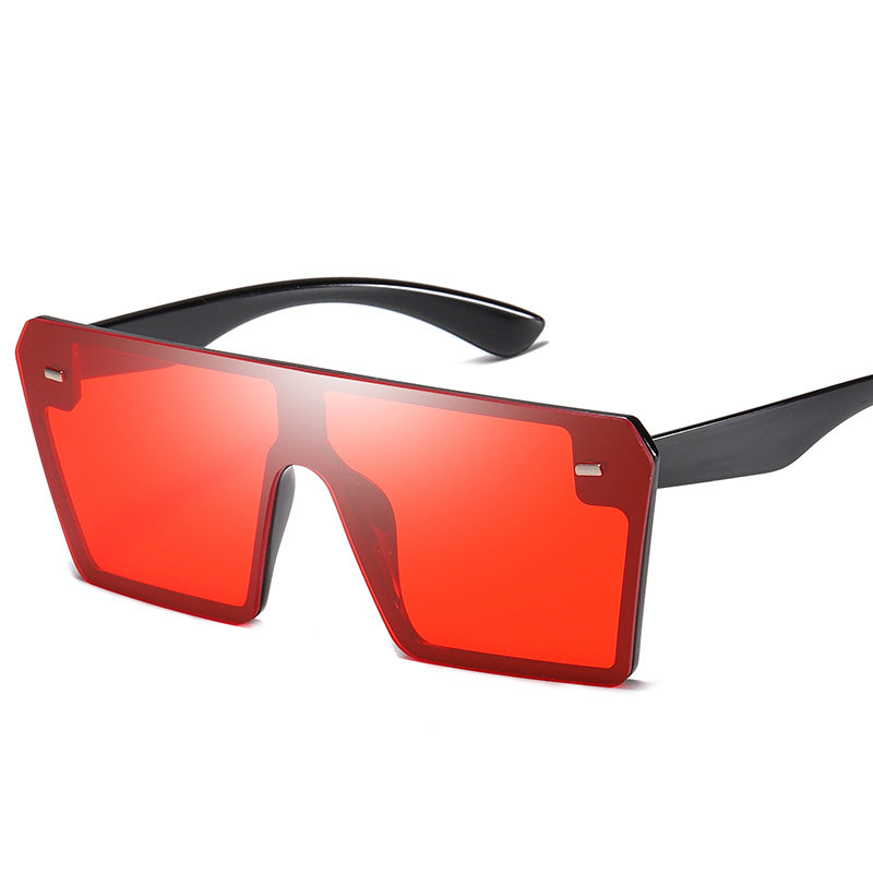 Retro Oversized Square Sunglasses Men And Women European And American Trend Rice Nail Sunglasses One Piece Glasses