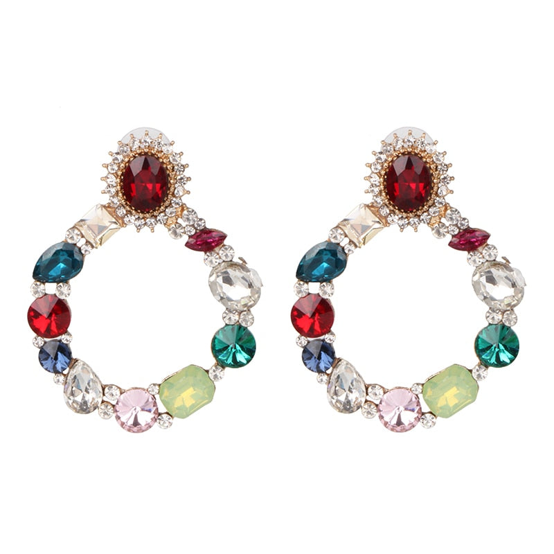 New Creative Simple Diamond Stud Earrings Boutique Elegant Women's Jewelry