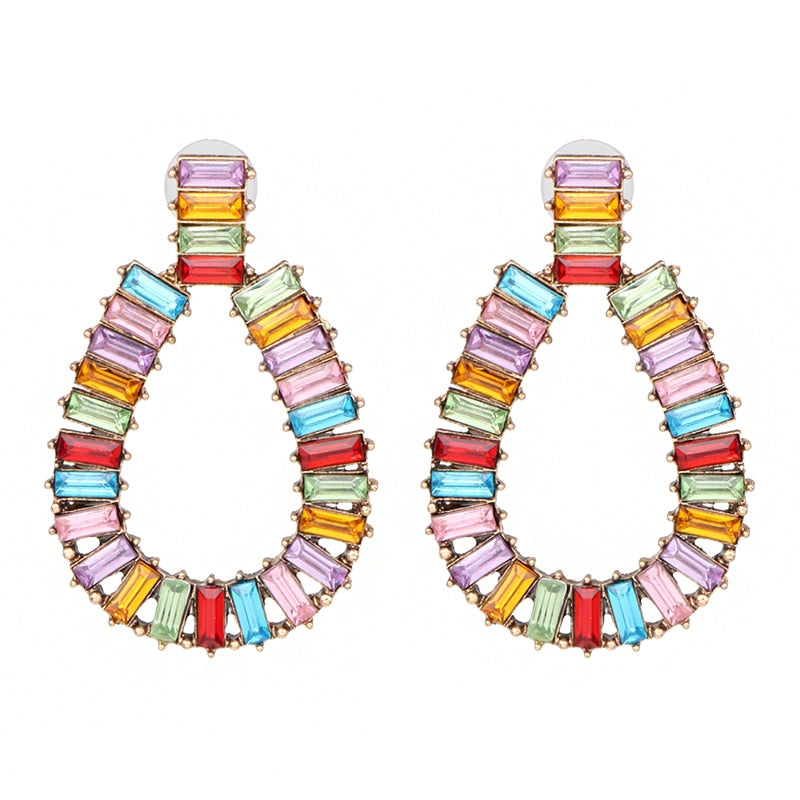 New Creative Simple Diamond Stud Earrings Boutique Elegant Women's Jewelry
