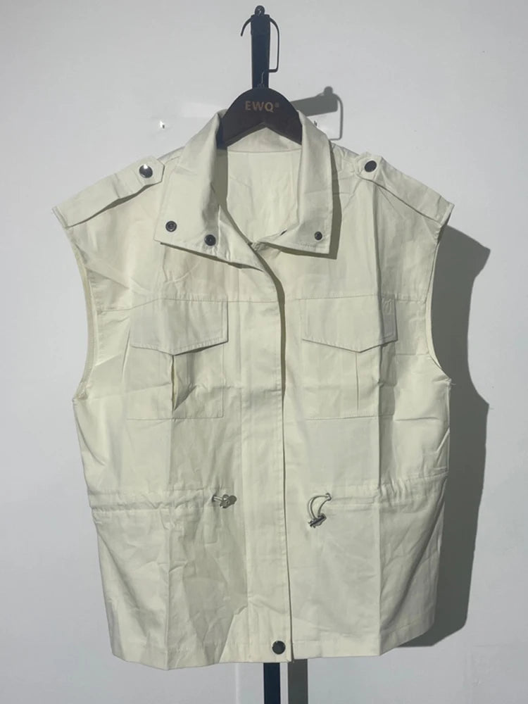 Pocket jacket work clothes vest and jacket for women