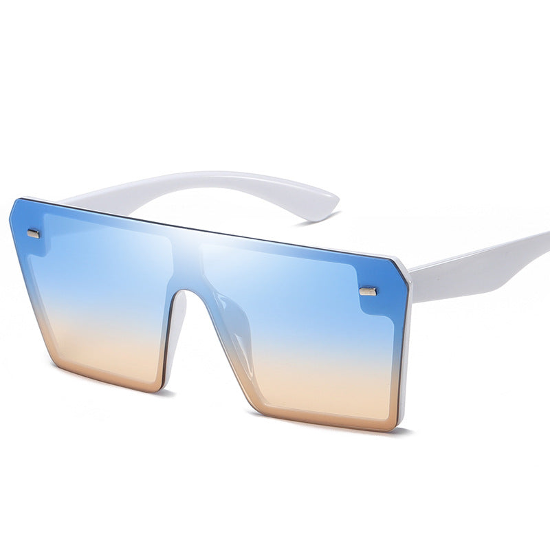 Retro Oversized Square Sunglasses Men And Women European And American Trend Rice Nail Sunglasses One Piece Glasses