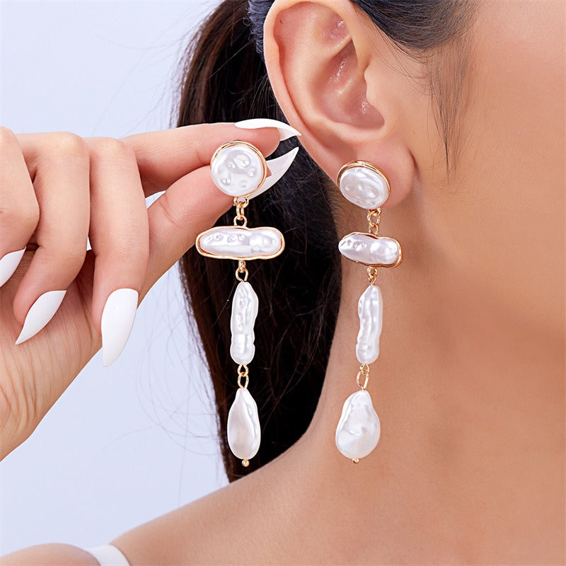 Pearl Ear Jewelry Irregular Baroque Style Pearl Earrings