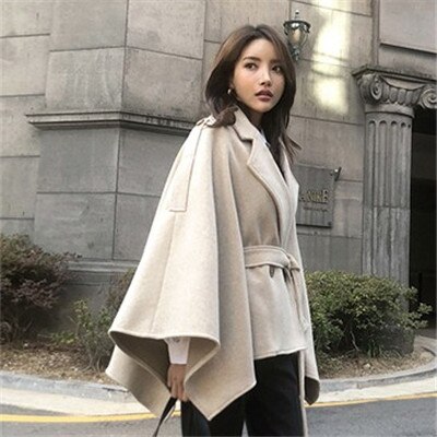 Women Winter Poncho Femme Black Cape Coat S-6XL Plus Size Cloak Ponchos and Capes Poncho Feminino Inverno Cape Femme Ponczo