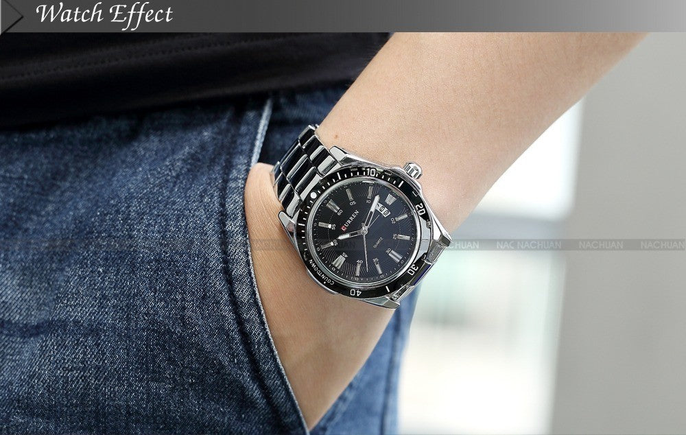 Mens Watches Top Luxury Brand CURREN 2018 Men Full Steel Watches Quartz Watch Analog Waterproof Sports Army Military WristWatch