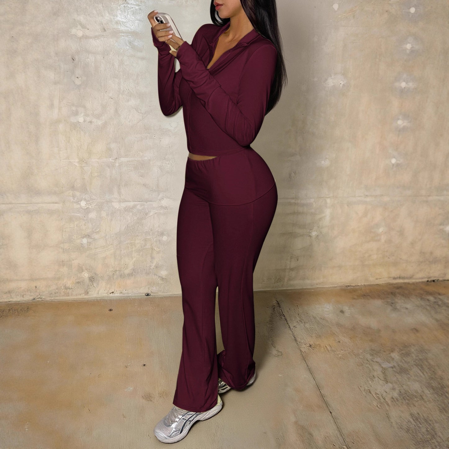 Yoga sports jacket tight pants set for women