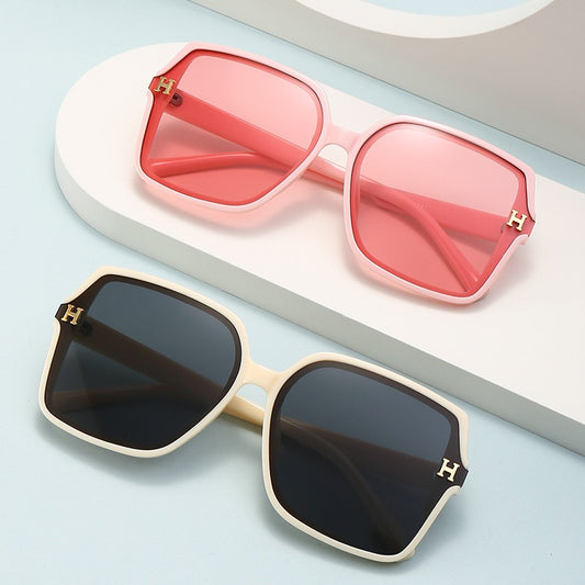 New Style H Family Letter Big Frame Sunglasses Square Sunglasses Modern Sunglasses