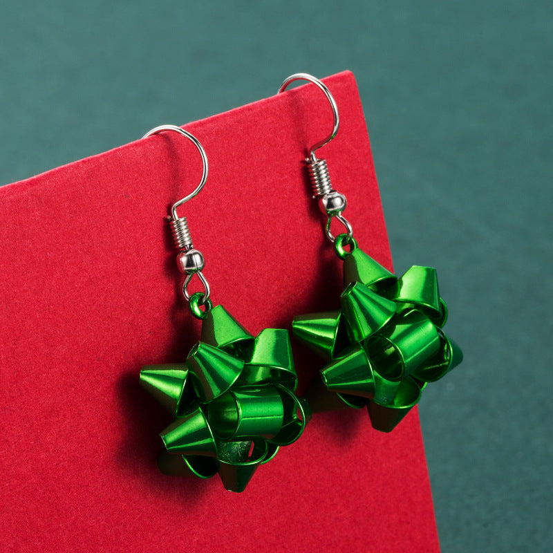 New Christmas Green Star Snowflake Earrings ins Christmas Gift Earrings