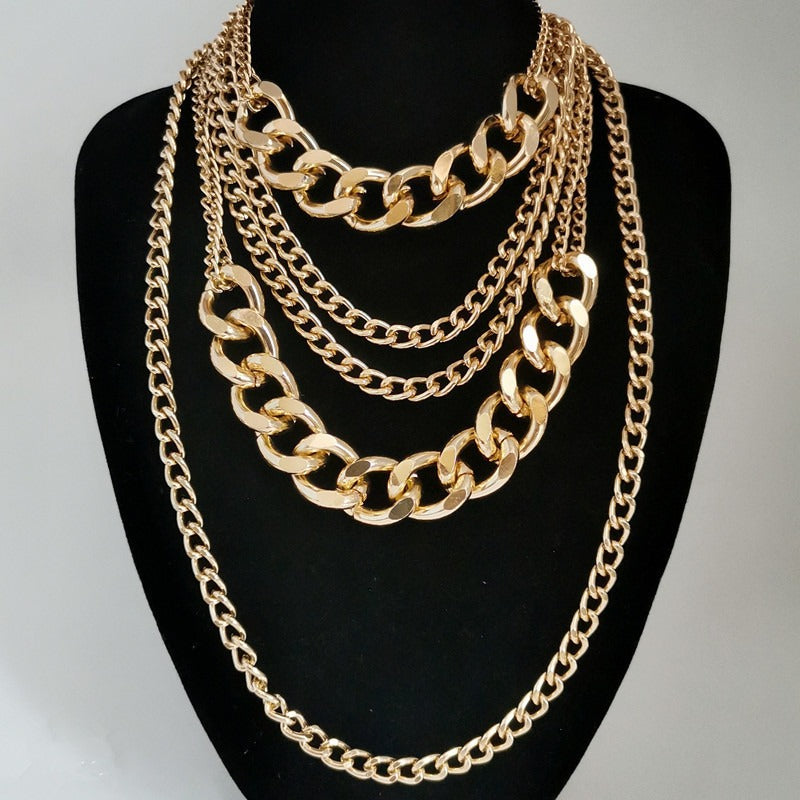 Punk hip-hop necklaces women's fashion thick chain necklaces sweater chains