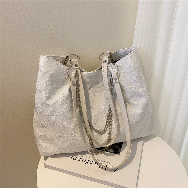 Big Bag Women's New Trendy High-End Embossed Ins Niche Sweet And Cool Shoulder Bag Fashion Chain Tote Bag