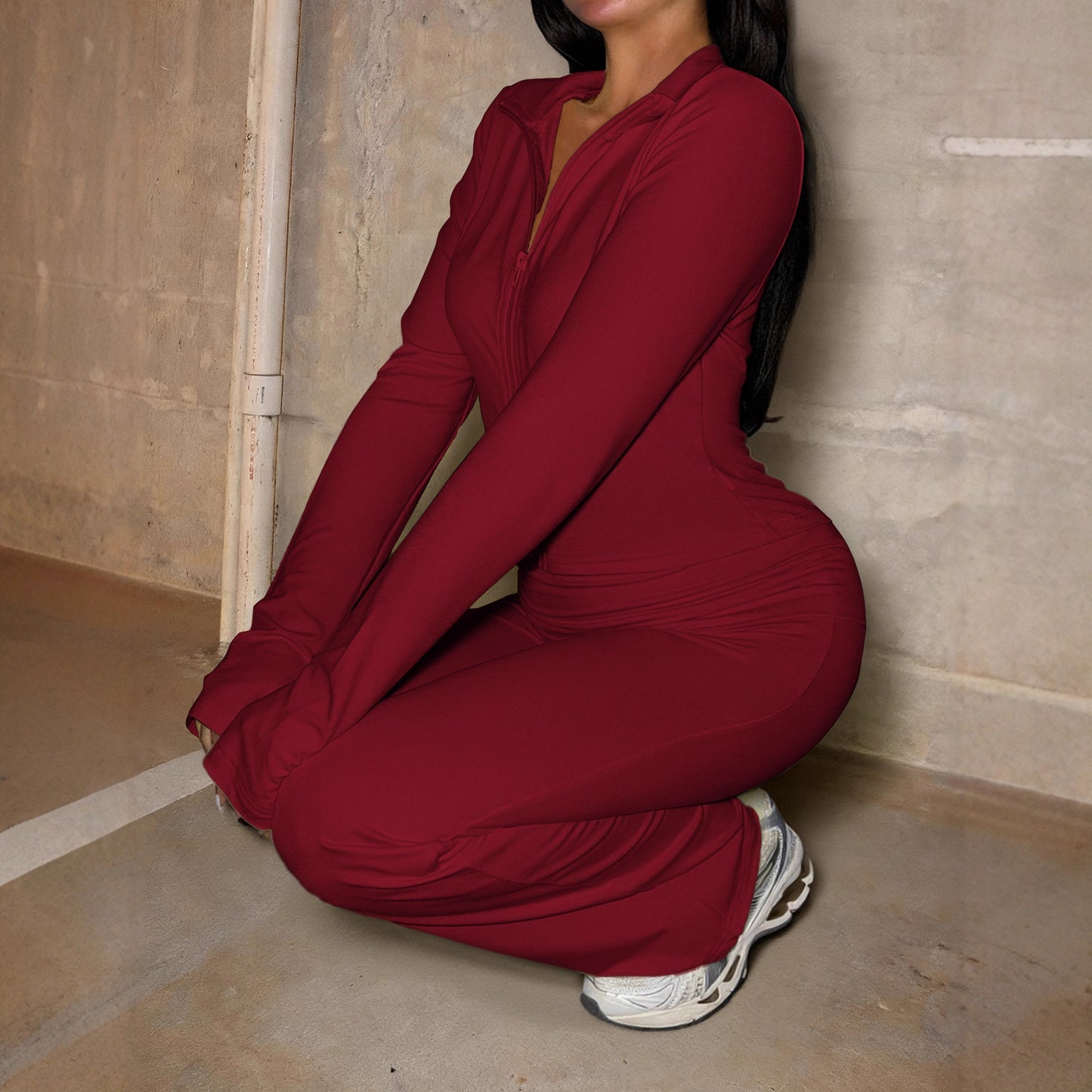 Yoga sports jacket tight pants set for women