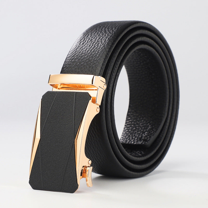 Belt men's high-end fashion automatic buckle business belt men's pants belt top layer cowhide leather belt men's style