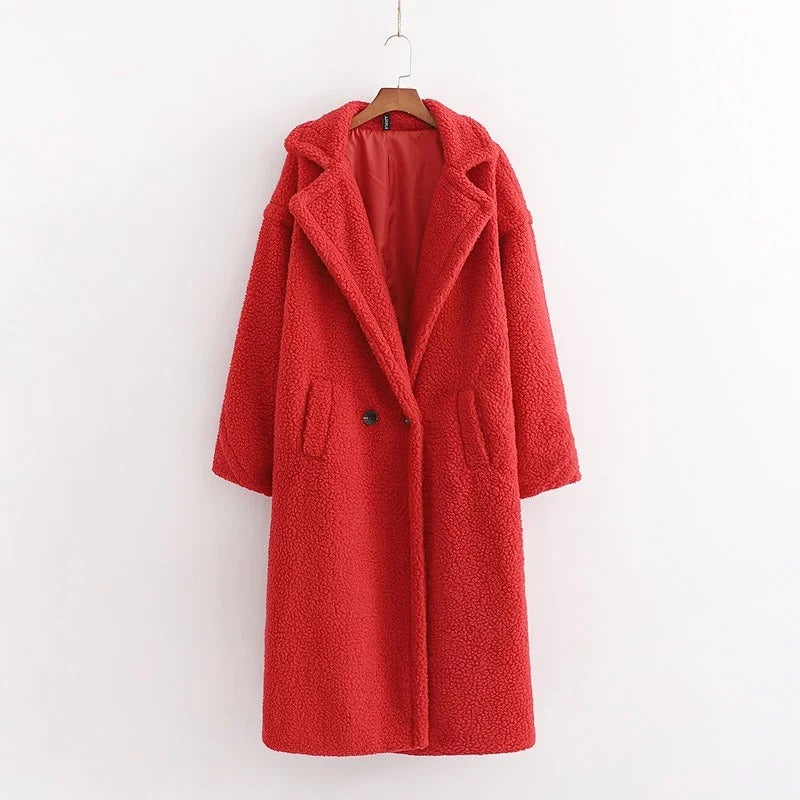 Women's cotton jacket, cotton jacket, women's European and American ins, winter thick and loose lapel lamb wool jacket