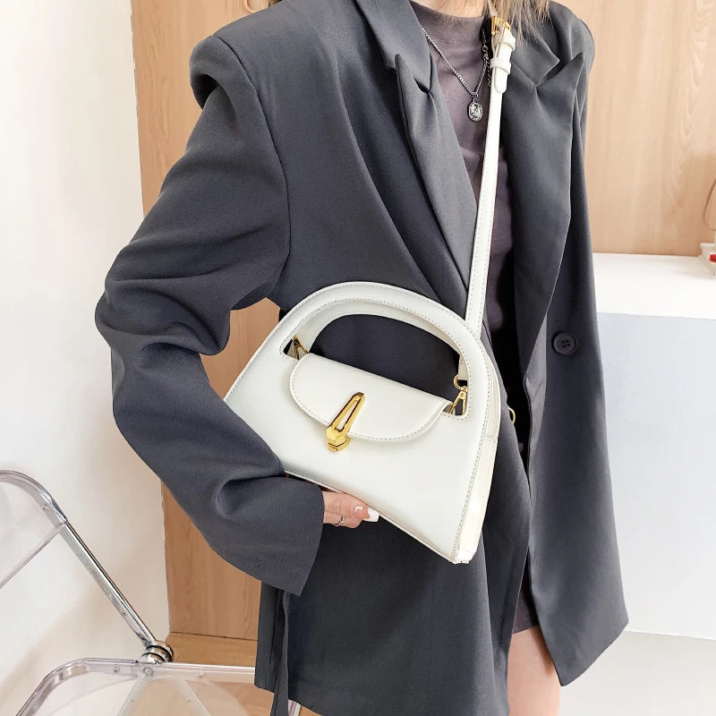 Small PU Leather Crossbody  Bag Summer Trendy Women's Designer Handbag Cute Tote Luxury Shoulder Bags Short Handle