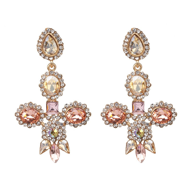 New Creative Simple Diamond Stud Earrings Boutique Elegant Women's Jewelry