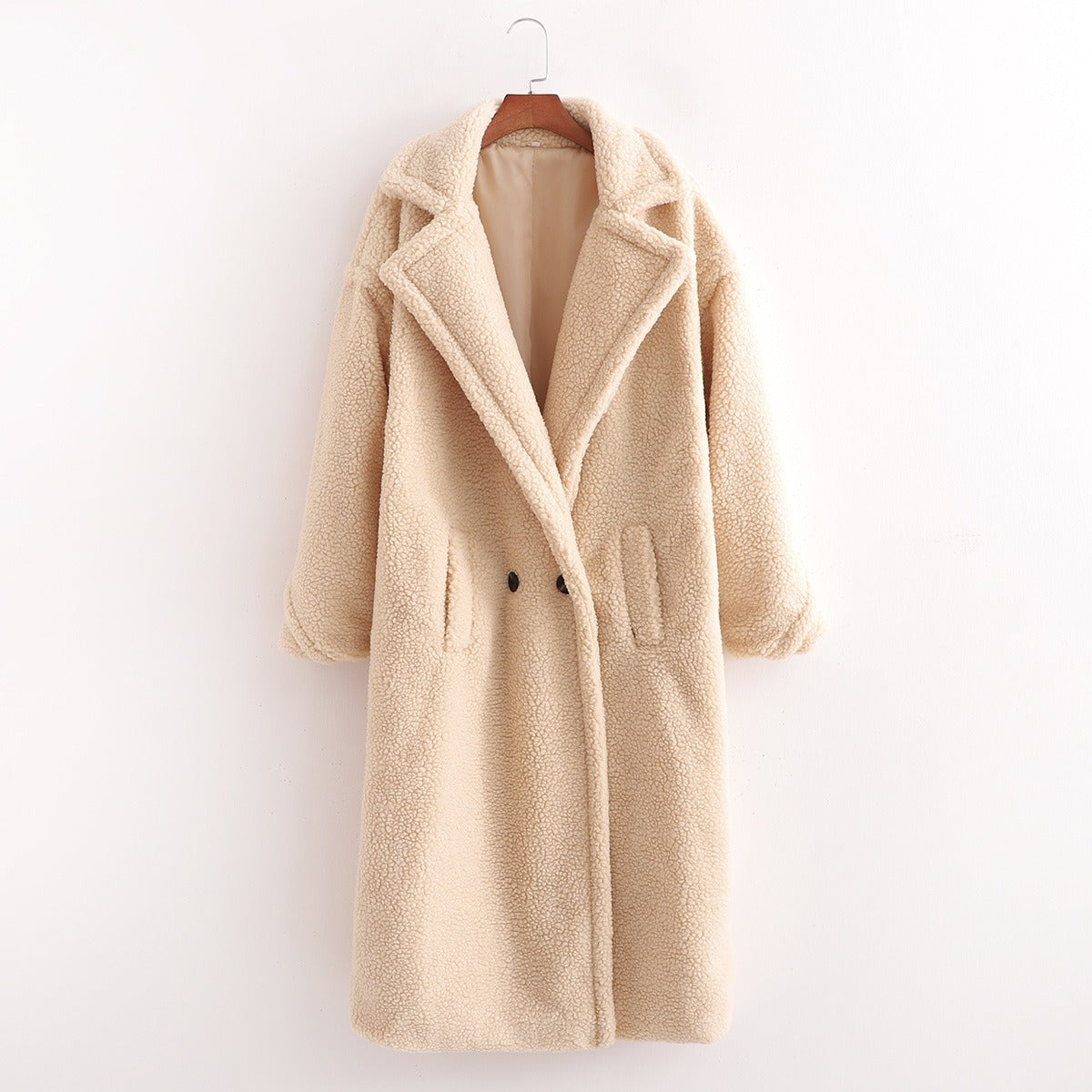 Women's cotton jacket, cotton jacket, women's European and American ins, winter thick and loose lapel lamb wool jacket