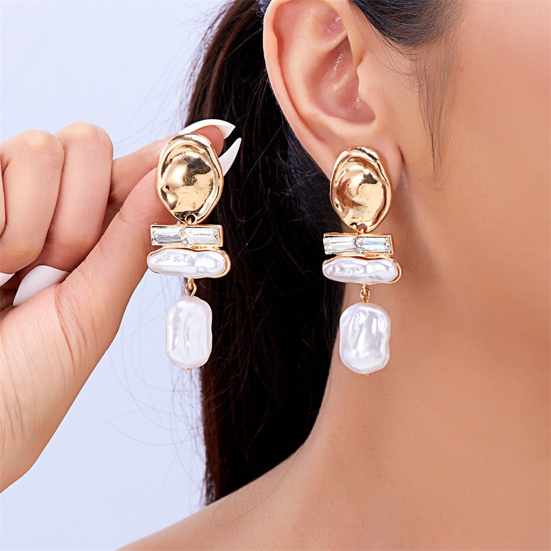 Pearl Ear Jewelry Irregular Baroque Style Pearl Earrings