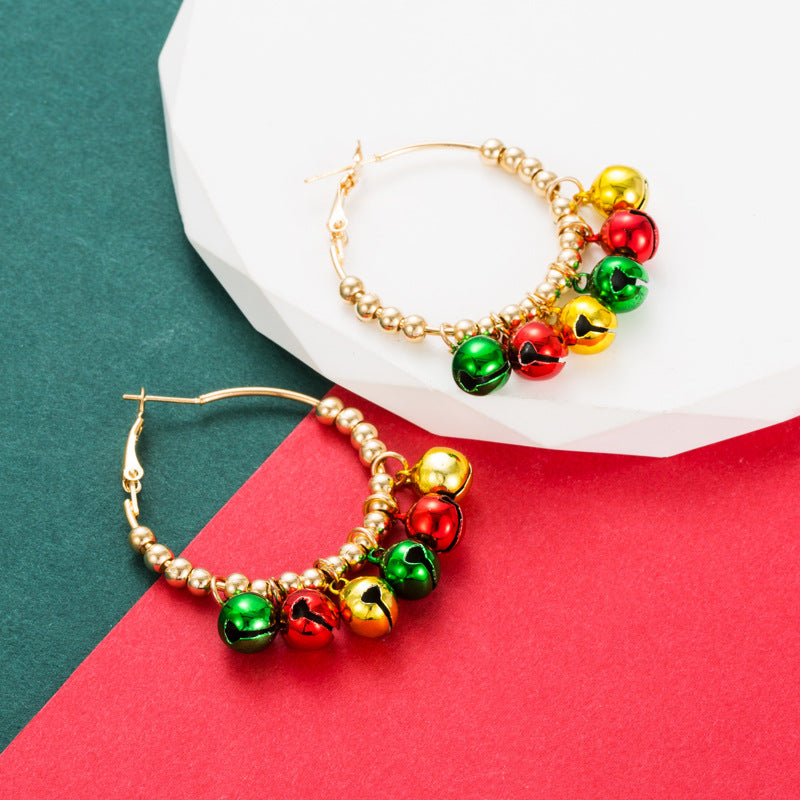 Christmas Series Fashion Design Long Christmas Tree Earrings Cute Bells Hundred Match Ear Hook Earrings