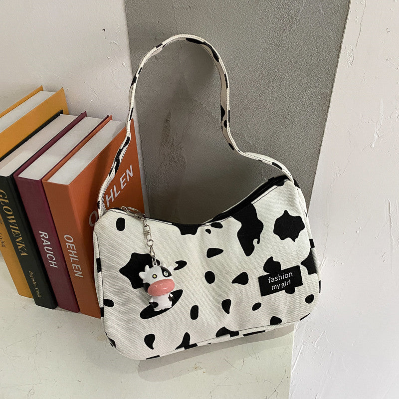 Popular Small Bag Women's Autumn New Trendy Fashion Canvas Messenger Bag All-Match Hand Held One Shoulder Underarm Bag