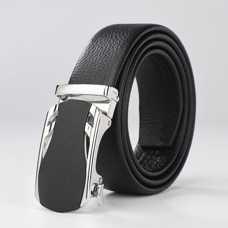 Belt men's high-end fashion automatic buckle business belt men's pants belt top layer cowhide leather belt men's style