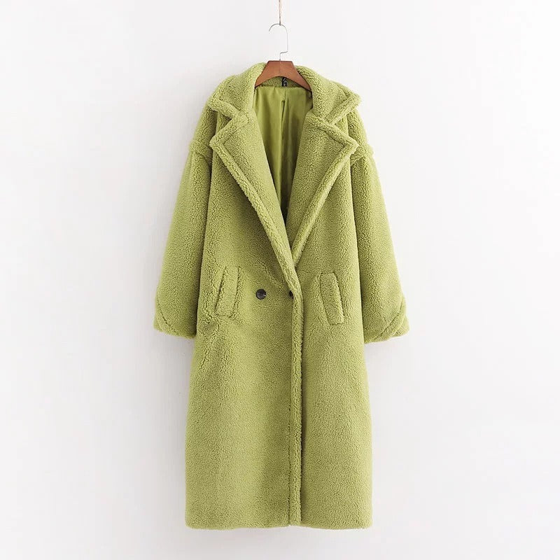 Women's cotton jacket, cotton jacket, women's European and American ins, winter thick and loose lapel lamb wool jacket