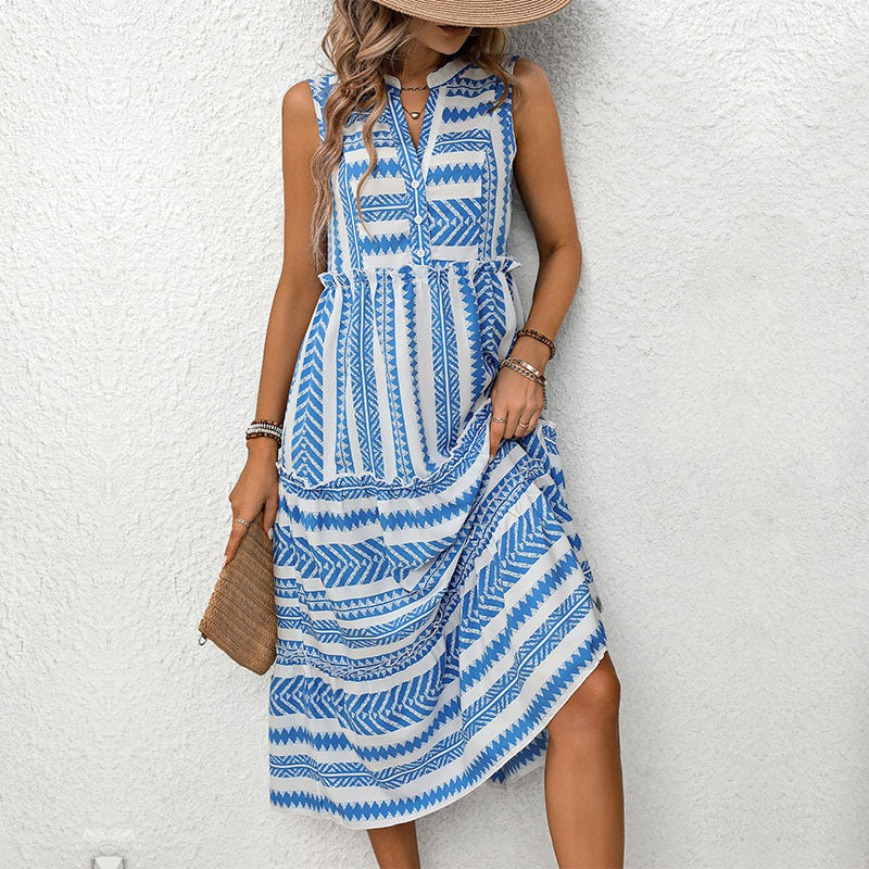 New Summer Women's Bohemian Vacation Style European and American Dress