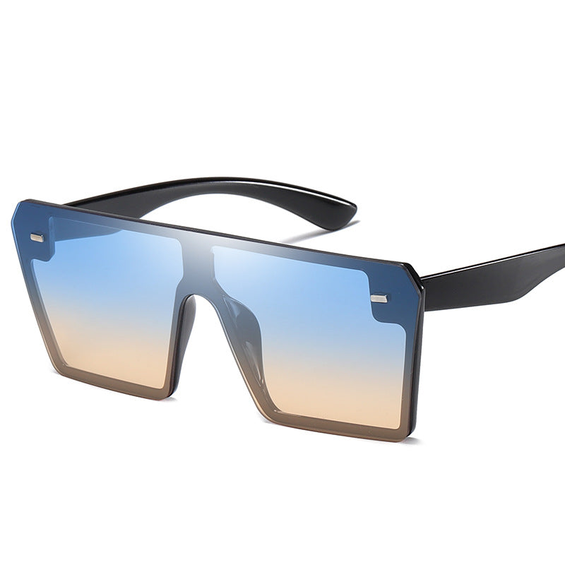 Retro Oversized Square Sunglasses Men And Women European And American Trend Rice Nail Sunglasses One Piece Glasses