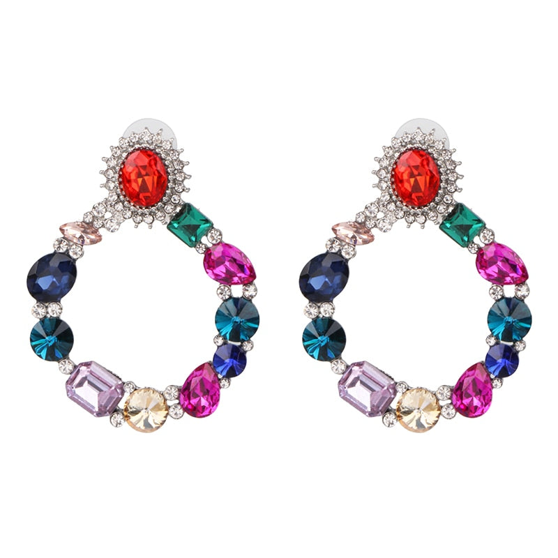 New Creative Simple Diamond Stud Earrings Boutique Elegant Women's Jewelry