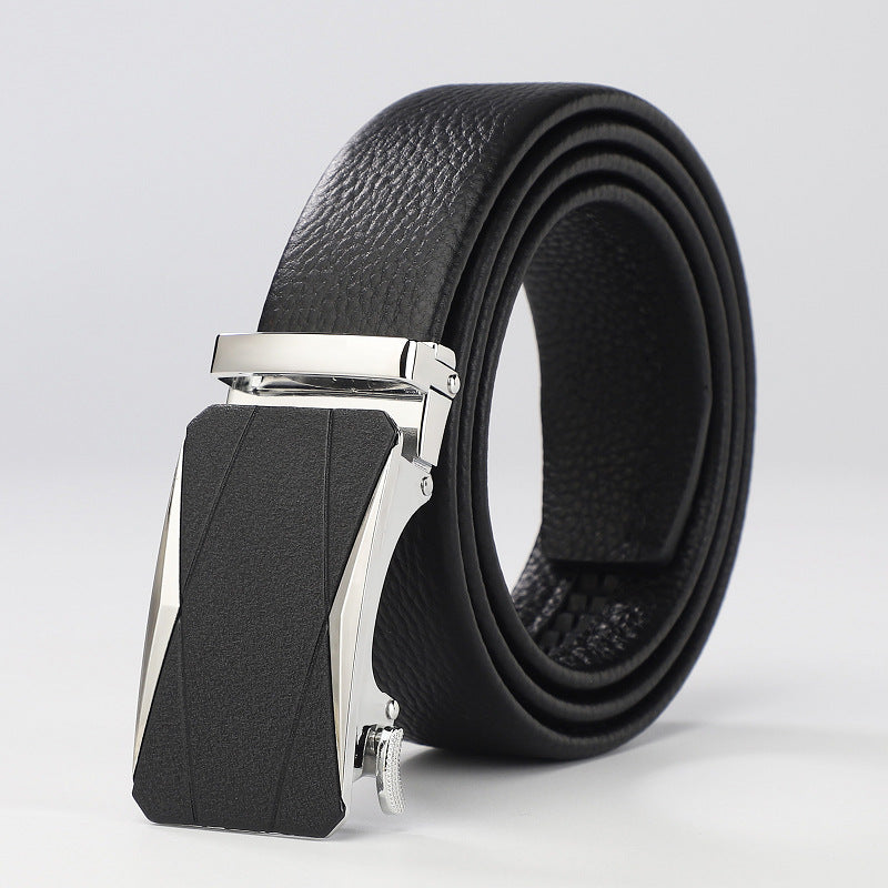 Belt men's high-end fashion automatic buckle business belt men's pants belt top layer cowhide leather belt men's style