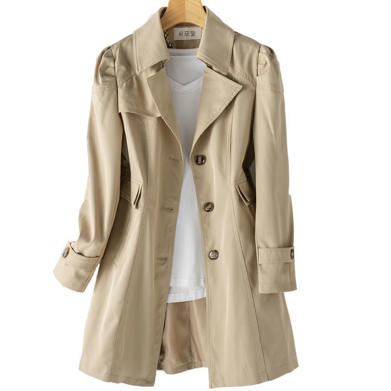 New trench coat for women, slim fit Korean version jacket, spring and autumn oversized versatile top for women