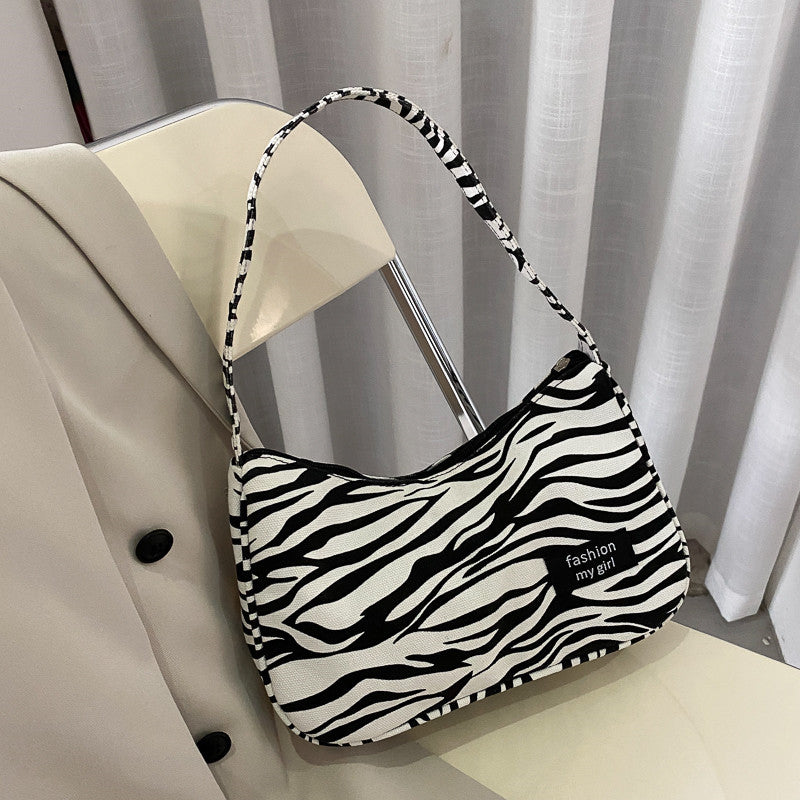 Popular Small Bag Women's Autumn New Trendy Fashion Canvas Messenger Bag All-Match Hand Held One Shoulder Underarm Bag