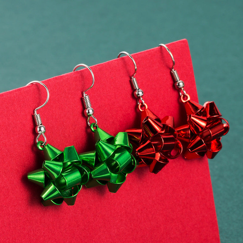 New Christmas Green Star Snowflake Earrings ins Christmas Gift Earrings