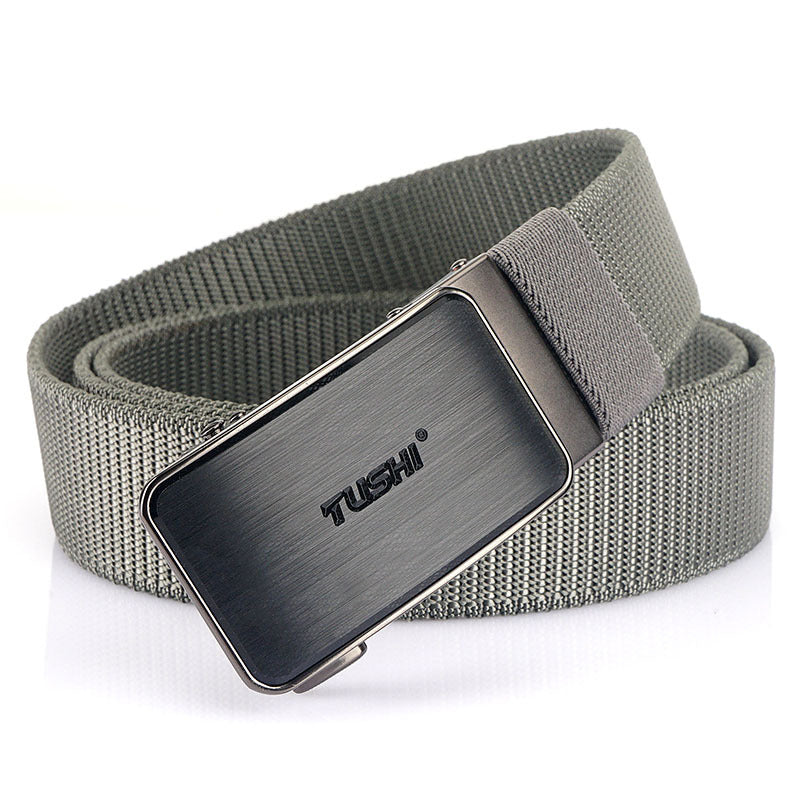 New Tactical Outdoor Woven Elastic Elastic Nylon Belt Men's Versatile Automatic Buckle Belt Cargo Belt