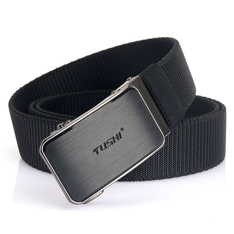 New Tactical Outdoor Woven Elastic Elastic Nylon Belt Men's Versatile Automatic Buckle Belt Cargo Belt