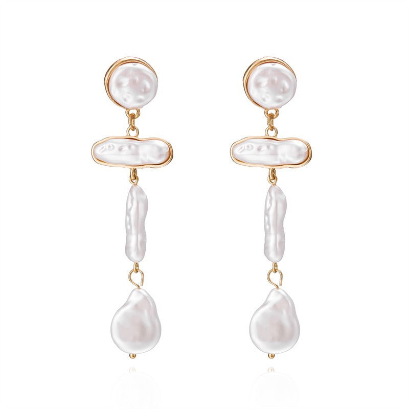 Pearl Ear Jewelry Irregular Baroque Style Pearl Earrings