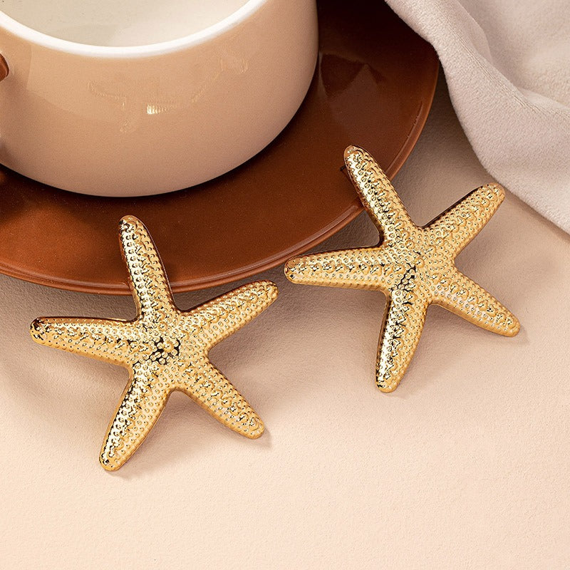 European and American cool fashion trend starfish earrings for women