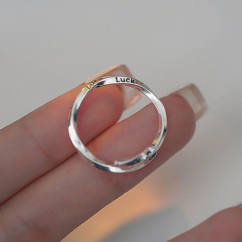 S925 Sterling Silver Lucky Mobius Ring Luck Twist Index Finger Ring Niche Design Light Luxury Ring