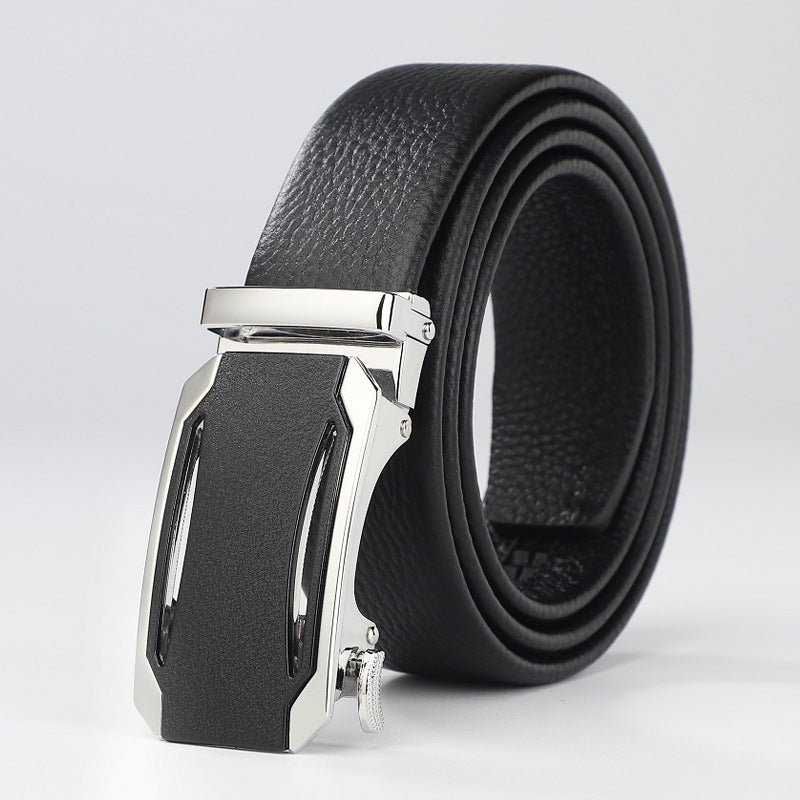 Belt men's high-end fashion automatic buckle business belt men's pants belt top layer cowhide leather belt men's style