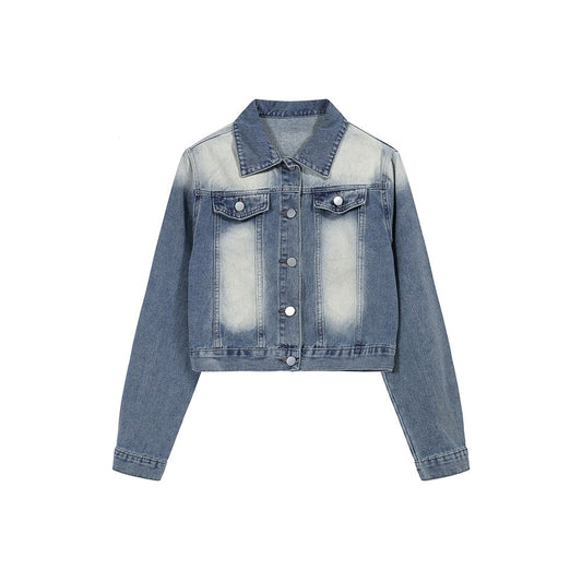 Cowboy short jacket loose washed small retro top for women