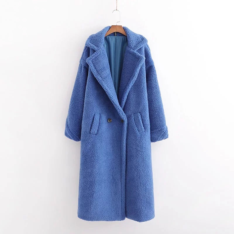 Women's cotton jacket, cotton jacket, women's European and American ins, winter thick and loose lapel lamb wool jacket